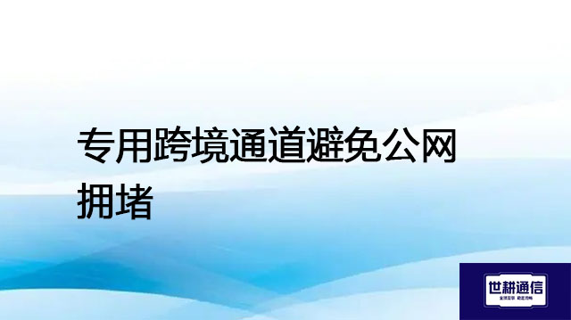 专用跨境通道避免公网拥堵---解决方案//世耕通信全球办公专网专线