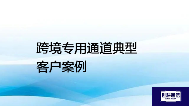 跨境专用通道典型客户案例 ---解决方案//世耕通信全球办公专网专线