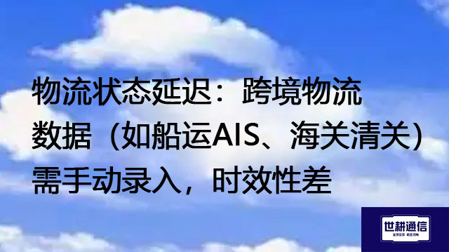 跨境物流数据（如船运AIS、海关清关）需手动录入，时效性差--解决方案//世耕通信全球办公专网专线