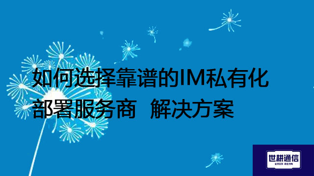 如何选择靠谱的IM私有化部署服务商？-解决方案//世耕通信  即时通讯（IM）私有化部署