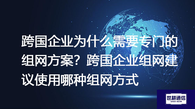 跨国企业为什么需要专门的组网方案？跨国企业组网建议使用哪种组网方式？--解决方案//世耕通信全球办公专网专线